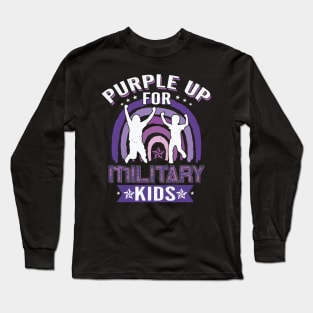 Purple Up For Military Kids Military Child Month USA Long Sleeve T-Shirt